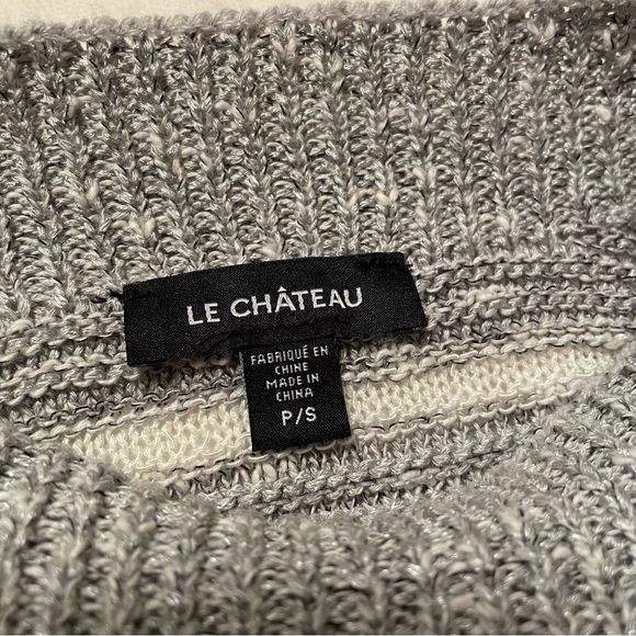 Le Chateau Knitted Pullover Sweater Grey Striped - Picture 5 of 5